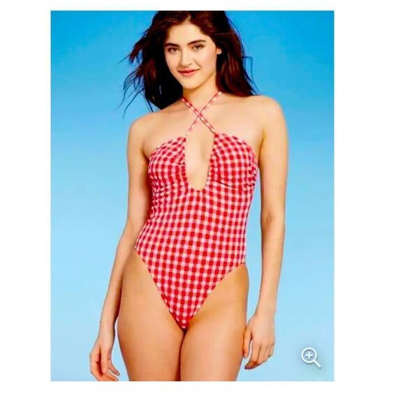 wild fable Other - Wild Fable Women's Keyhole Cross Front Halter Ultra High Leg Cheeky One Piece